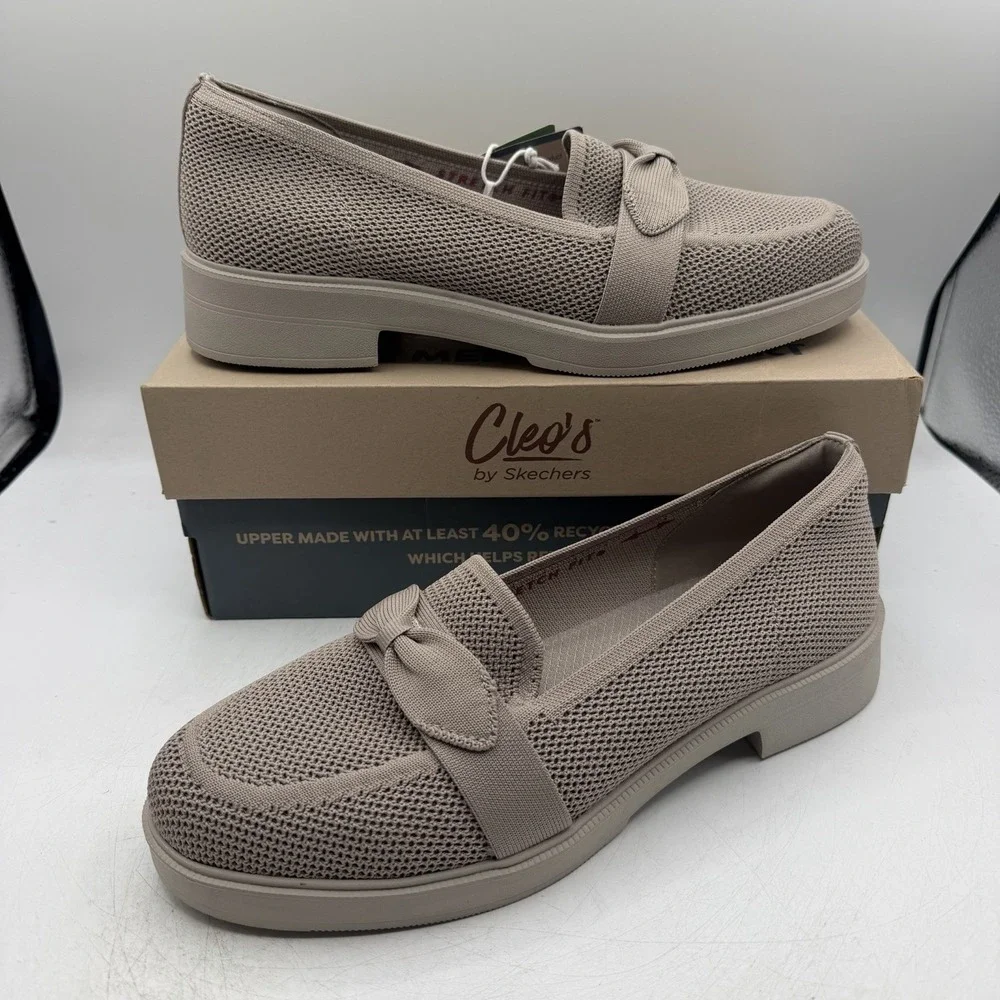 Skechers Cleo Taylor Desire Loafers Womens Sz 10 Taupe Tan Slip On Shoes 159029